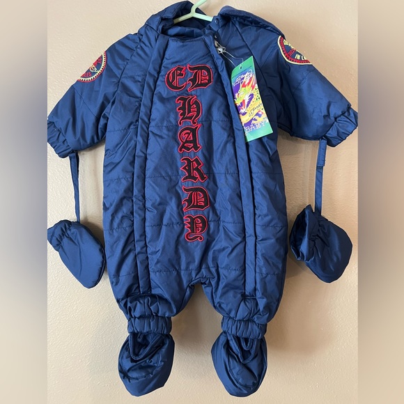 NWT Ed Hardy x Christian Audigier 3-6m Navy Snowsuit - Picture 2 of 13